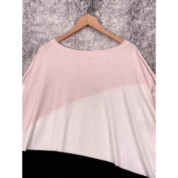 Planet Lauren G Top OS Womens Color Block Knit Long Sleeve Tunic - Picture 2 of 8